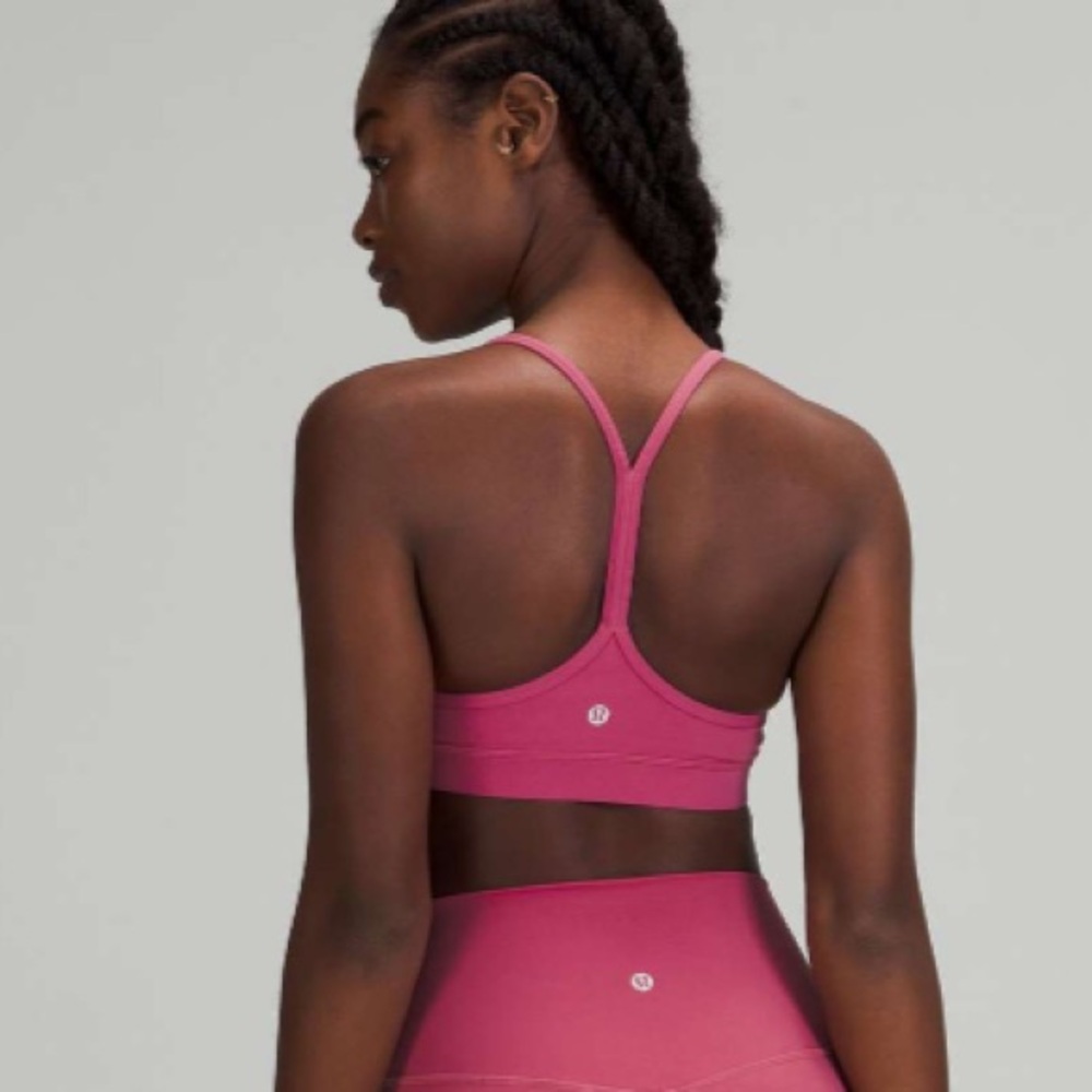 Lululemon Women's Flow Y Bra Nulu A-C Cup sz 8 Pink Lychee - Picture 3 of 7